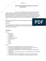 What Effect Does Light Intensity and Distance From Light Have On The Rate of Photosynthesis