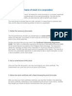 How To Transfer Shares of Stock in A Corporation