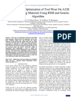 Prediction and Optimization of Tool Wear On A22E (Bimetal Bearing Material) Using RSM and Genetic Algorithm