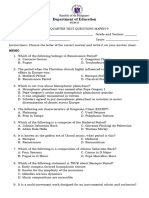 Grade 9 - First Quarter Test Questions Mapeh 9