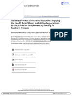 The Effectiveness of Nutrition Education Applying The Health Belief Model in Child-Feeding Practices To Use Pulses For Complementary Feeding in Southern Ethiopia