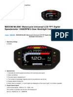 mls061 Motorcycle Universal LCD TFT Digital Speedometer 14000rpm 6 Gear Backlight Manual