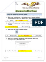 Sample Questions For Final Exam