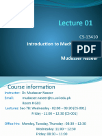 ML Lec 01 Introduction I