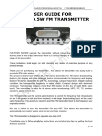 User Guide Fu-05B 0.5W FM Transmitter User Guide For 05B 0.5W FM Transmitter FOR 05B 0.5W FM Transmitter