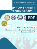 Empowerment Technology: Quarter 1 - Module 3 "Contextualized Online Search and Research Skills"