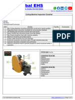 Bar Cutting Machine Safety Inspection Checklist