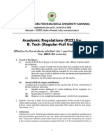 B.Tech. - R23 - Academic Regulations