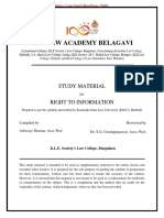 Right To Information - KLE Law Academy Notes