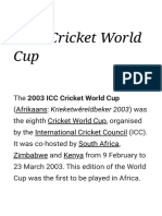 2003 Cricket World Cup - Wikipedia