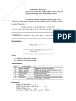 Volumetric Analysis Procedure