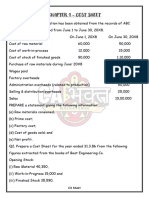 Cost Sheet Questions Fastrack