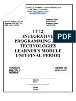 It 12 Integrative Programming and Technologies Learnerx27s Module Unit Final Period