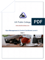 Gym Management Control Certificate Level 6 Unit 1