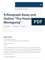 5-Paragraph Essay and Outline - The Hazard of Moviegoing - Resources For Writing Different Types of Essays - Gallaudet University