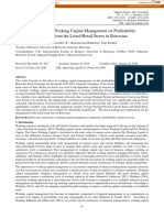 The Impact of Working Capital Management On Profitability: Evidence From The Listed Retail Stores in Botswana