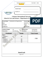 CSCI250 - Sample Final Exam - Solution