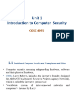 Unit 1 Introduction To Computer Security: COSC 4035