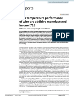 High Temperature Performance of Wire Arc Additive Manufactured Inconel 718