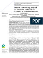 Investment in Working Capital and Financial Constraints: Empirical Evidence On Corporate Performance