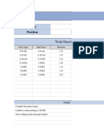 Daily Work Report Template