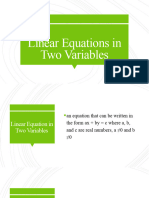 Lessom 2 Linear Equations in Two Variables