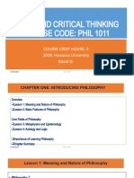 Logic and Critical Thinking Course Code: Phil 1011: Course Crdit Hours: 3 2019, Hawassa University Bisrat D