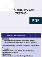 Ooad and Software Quality and Testing