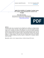 The Effectiveness of English Movie Subtitles in Vocabulary Learning Among Iraqi Kurdistan EFL Learners Soran University EFL Learners As An Example