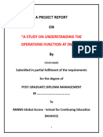 A Study On Understanding The Operations Function at Dmart