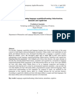 Theories Underpinning Language Acquisitionlearning Behaviourism Mentalist and Cognitivism