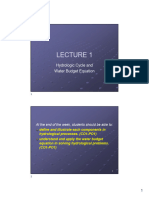 Hydrologic Cycle and Water Budget Equation