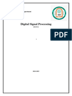 Digital Signal Processing: Mustansiriyah University College of Engineering Electrical Engineering Department 4 Class