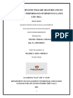 A Study On Employee Welfare Measures and Its Influence On Performance of Hindustan Latex LTD (HLL)