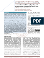 The Relationship Between Financial Literacy Reporting and Profitability of Small and Medium Enterprises in Bayelsa State