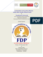 On Securities Markets: National Institute of Securities Markets Aditya Birla Sunlife Mutual Funds Pondicherry University