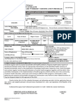 PCW Applicant's Information Sheet