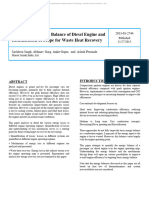 2013 Analysis of Thermal Balance of Diesel Engine and Identification of Scope For Waste Heat Recovery