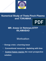 Numerical Study OF THeta Pinch Plasma