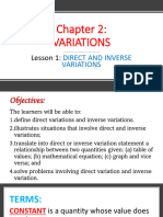 Lesson 1 Direct and Inverse Variations