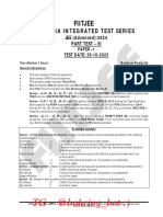 Fiitjee Aits 2024 Practice Paper's