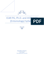 ICAR PG, Ph.D. and ASRB NET (Entomology) Syllabus