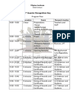 3rd Quarter Recognition Day Program Flow