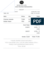 Restaurant Bill Template 2