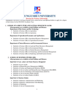 List of Undergraduate Programmes