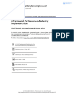 A Framework For Lean Manufacturing Implementation