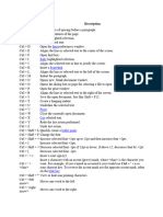 Shortcut MS Word Excel