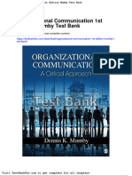 Dwnload Full Organizational Communication 1st Edition Mumby Test Bank PDF