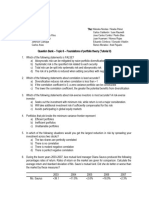 Question Bank Topic 6 - Foundations of Portfolio Theory