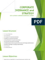 A14 UNIT 6 LECTURE14 CORPORATE GOVERNANCE and STRATEGY